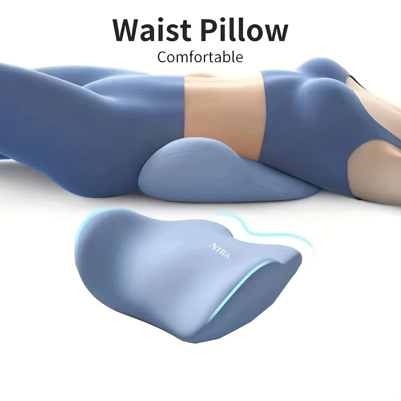 Ergonomic Memory Foam Lumbar Pillow for Office and Bed Sleepers - Comfortable Back Support Cushion with Washable Cover